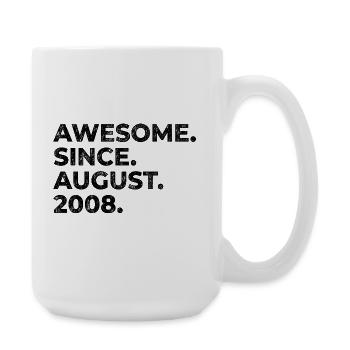Awesome since August 2008 Geburtstag Geschenk - Große Tasse 440 ml - Weiß - Rechts