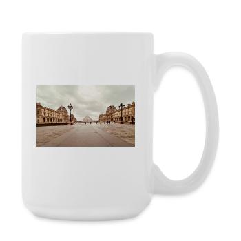 Louvre-Pyramide auf dem Platz - Große Tasse 440 ml - Weiß - Rechts