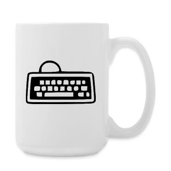 Retro Computer Screen White Vintage 80s 90s J - Large Mug 440 ml - white - Right