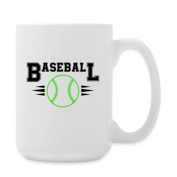 Balle de baseball néon avec points illuminés - Grande tasse 440 ml - blanc - Droite