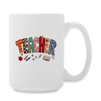 Crochet Teacher Patchwork - Large Mug 440 ml - white - Right