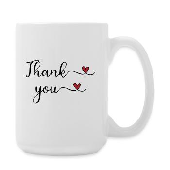 Merci au cadeau de la typographie du cœur - Grande tasse 440 ml - blanc - Droite