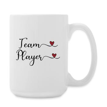 Team Player cute Typography Design with a Heart - Large Mug 440 ml - white - Right