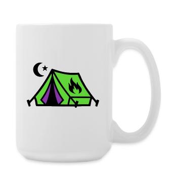 Zelt Lagerfeuer Festival Icon - Große Tasse 440 ml - Weiß - Rechts