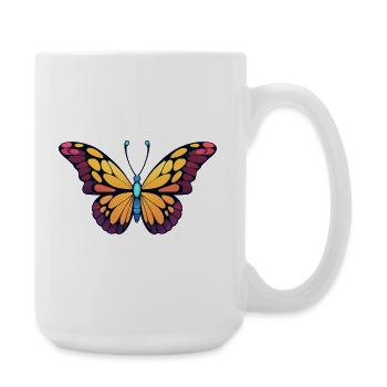 Colorful butterfly - Large Mug 440 ml - white - Right