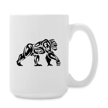 Gorilla Tribal - Große Tasse 440 ml - Weiß - Rechts