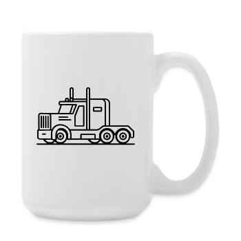 Icône du camion camionneur - Grande tasse 440 ml - blanc - Droite