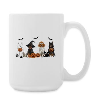 Hunde-Halloween - Große Tasse 440 ml - Weiß - Rechts
