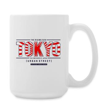 Tokyo City-style sunrise - Large Mug 440 ml - white - Right
