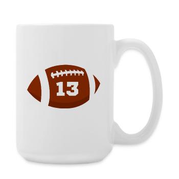 Numéro 13 rugby - 13e anniversaire rugby - Grande tasse 440 ml - blanc - Droite