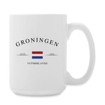Groningen Niederlande – Urlaub Souvenir & Geschenk - Große Tasse 440 ml - Weiß - Rechts