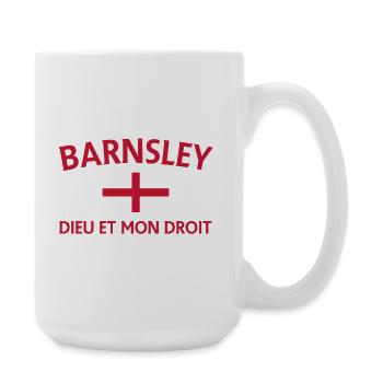 Barnsley-Emblem England-Flagge - Große Tasse 440 ml - Weiß - Rechts
