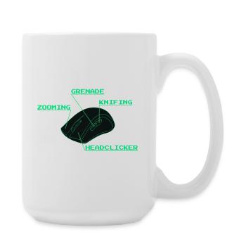 Headclicker Gaming Blueprint Neon Design - Große Tasse 440 ml - Weiß - Rechts