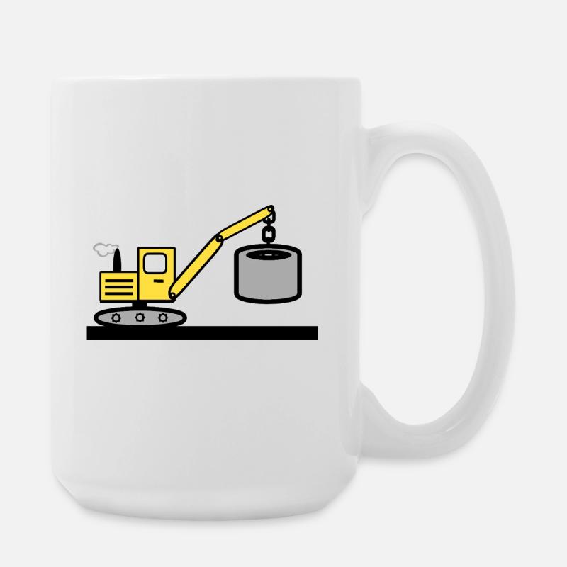 Bagger - Große Tasse 440 ml - Weiß