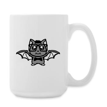 mignon nerd chauve-souris lunettes noeud papillon Halloween geek - Grande tasse 440 ml - blanc - Droite