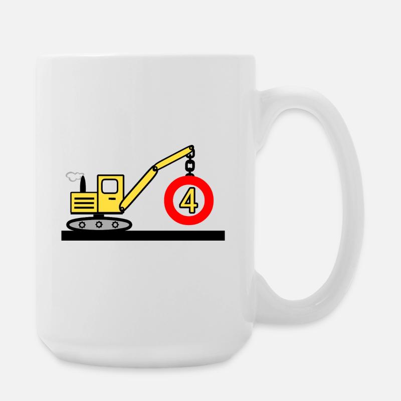 Bagger - Große Tasse 440 ml - Weiß