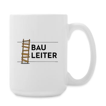 Bauleiter lustiges Motiv Baustelle Leiter - Große Tasse 440 ml - Weiß - Rechts