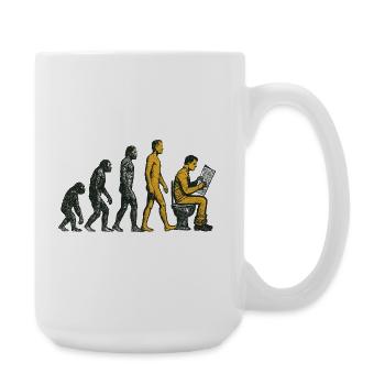 Evolution vers Toilette Homme Grunge Drôle - Grande tasse 440 ml - blanc - Droite