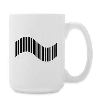 Code-barres en forme ondulée - Grande tasse 440 ml - blanc - Droite