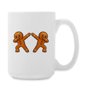 Gingerbread Man Dabbing 2 - Large Mug 440 ml - white - Right