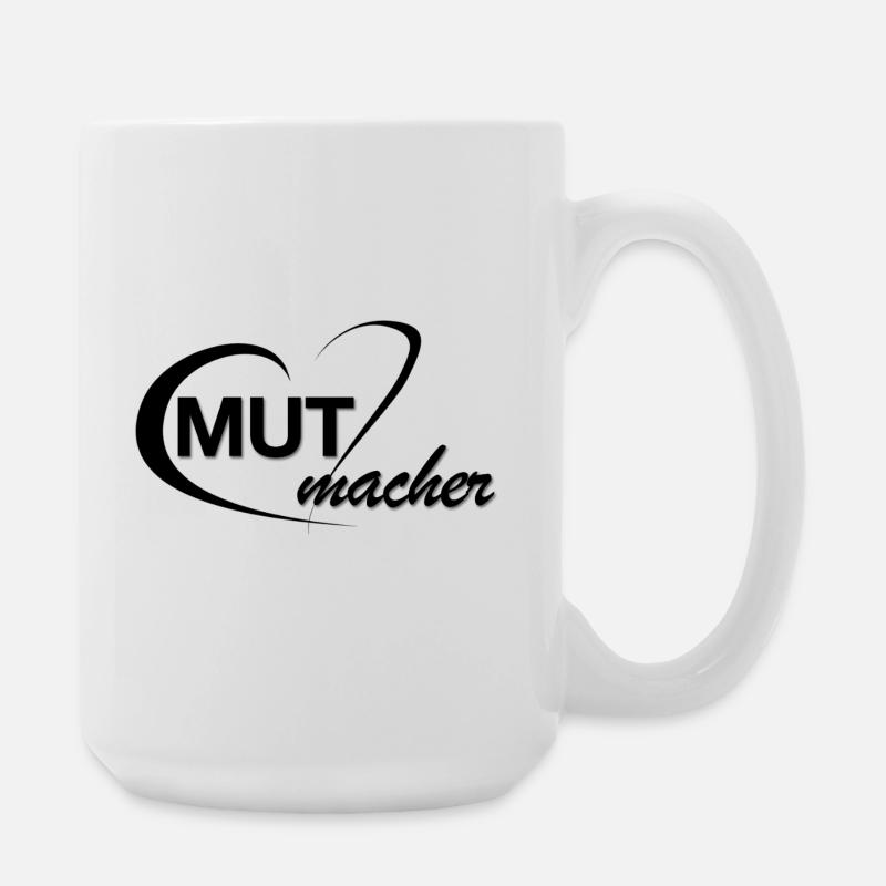Mutmacher_Logo_schwarz - Large Mug 440 ml - white