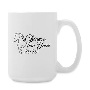Chinese New Year 2026 – Horse Line Illustration - Large Mug 440 ml - white - Right