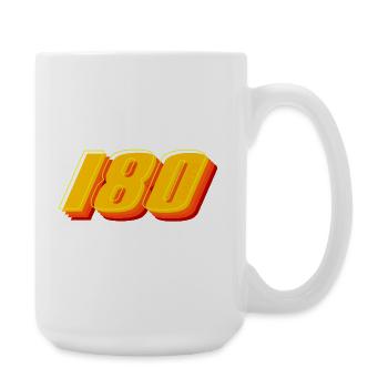 Fléchettes, fléchettes, 180 fléchettes rétro - Grande tasse 440 ml - blanc - Droite