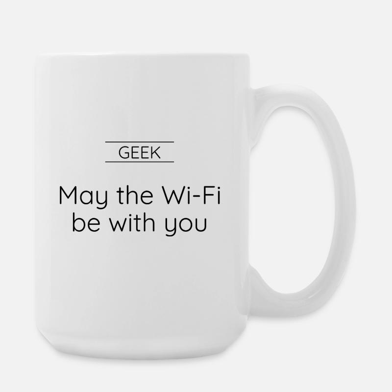 GEEK – Möge das WLAN mit dir sein. - Große Tasse 440 ml - Weiß