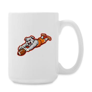 Mascotte de la capture de plongeon de football des Bulldogs - Grande tasse 440 ml - blanc - Droite