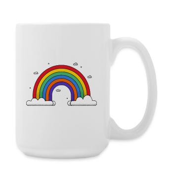 Rainbow on clouds - Large Mug 440 ml - white - Right