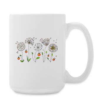 Blumen - Große Tasse 440 ml - Weiß - Rechts