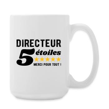 Cadeau Directeur 5 Étoiles - Merci pour tout ! - Grande tasse 440 ml - blanc - Droite