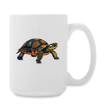 Turtle Portrait Motif - Large Mug 440 ml - white - Right