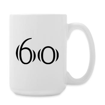 60. 60 JAHRE. 60-JÄHRIGES JUBILÄUM. 60. GEBURTSTAG. - Große Tasse 440 ml - Weiß - Rechts