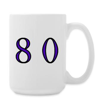80. 80 YEARS. 80th ANNIVERSARY. 80 YEARS ANNIVERSARY. - Large Mug 440 ml - white - Right