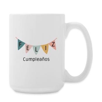Feliz Cumpleaños Banner-Happy Birthday-All the best - Large Mug 440 ml - white - Right