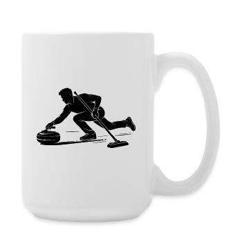 Joueur de curling sport Sports d’hiver Précision sur glace - Grande tasse 440 ml - blanc - Droite