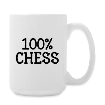 100% Chess: Knight Strategy Pattern and Black Bishop - Large Mug 440 ml - white - Right