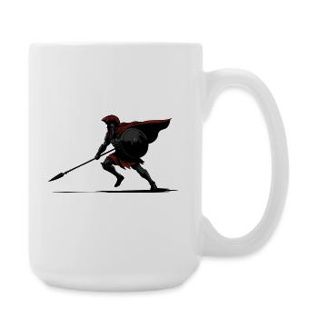 Spartan Shadow and Spear Mascot Spartan Stealth - Large Mug 440 ml - white - Right