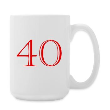 40. 40 YEARS. 40th ANNIVERSARY. 40 YEARS ANNIVERSARY. - Large Mug 440 ml - white - Right