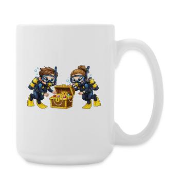 Diver Treasure Hunt Kids Adventure Ocean - Large Mug 440 ml - white - Right