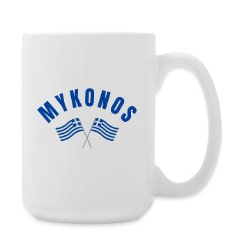 Mykonos Greek Flags - Large Mug 440 ml - white - Right