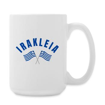 Irakleia Greek Flags Crossing Emblem - Large Mug 440 ml - white - Right