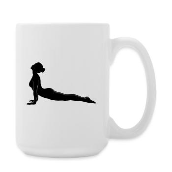 Cobra Yoga Pose Silhouette - Large Mug 440 ml - white - Right