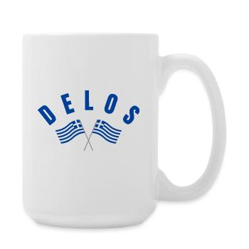 Delos Crossed Greek Flags  - Large Mug 440 ml - white - Right