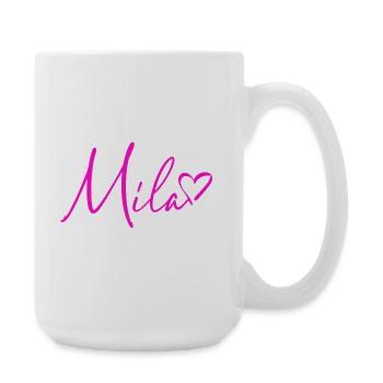Mila Signatur Neon Pink - Große Tasse 440 ml - Weiß - Rechts