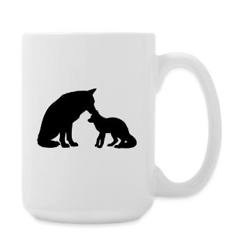 T-shirt Loup Famille - Wolf Family Bond - Large Mug 440 ml - white - Right