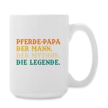 Reiten Papa Vater Pferdeliebhaber Reiterhof Pferde - Große Tasse 440 ml - Weiß - Rechts
