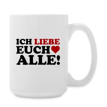 Liebe Herz Motiv - Große Tasse 440 ml - Weiß - Rechts