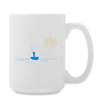 Fishing Angler Lake Nature - Large Mug 440 ml - white - Right